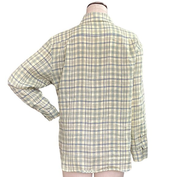 Jones New York Sport Plaid Linen Button Front Shirt Sz S #178D - Picture 4 of 7